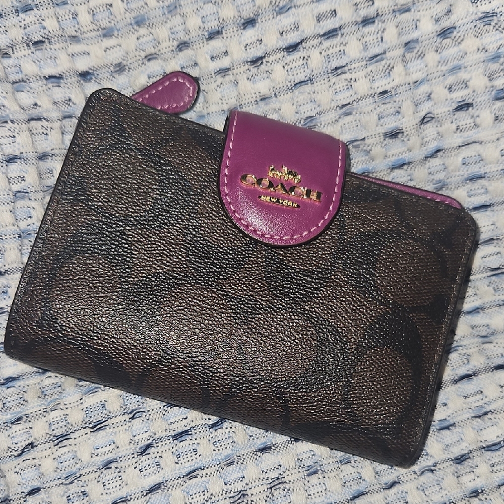 EUC Coach Brown and Purple Wallet